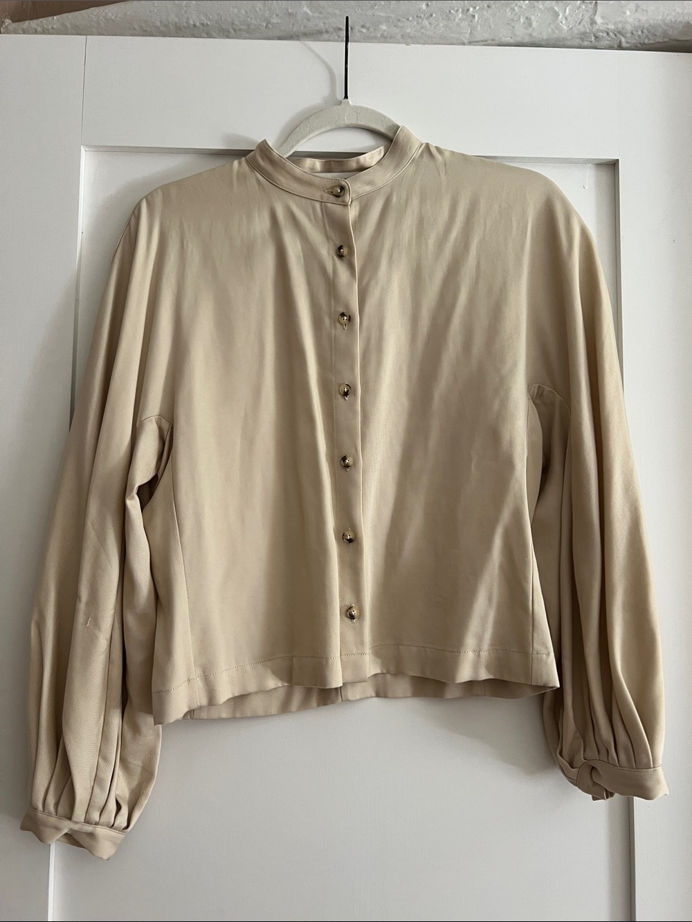 Classic Cream Button-Front Women's Blouse